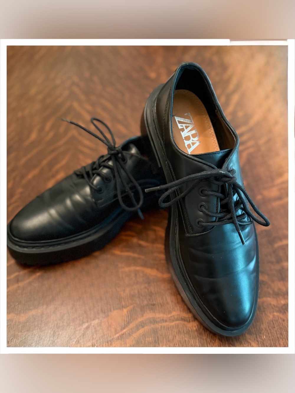 Zara Black Leather Derby Oxford Shoes - Lace-Up Men's Oxfords